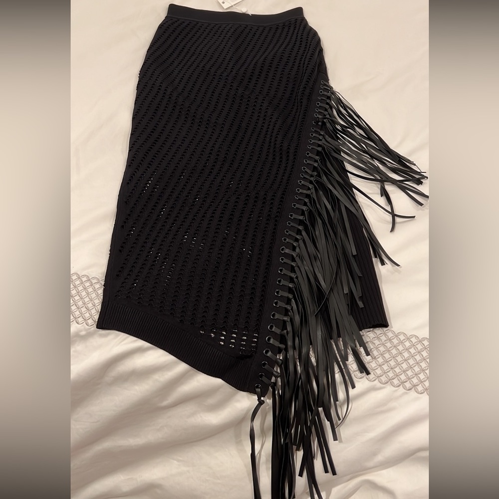 JONATHAN SIMKHAI Jensie midi skirt in black